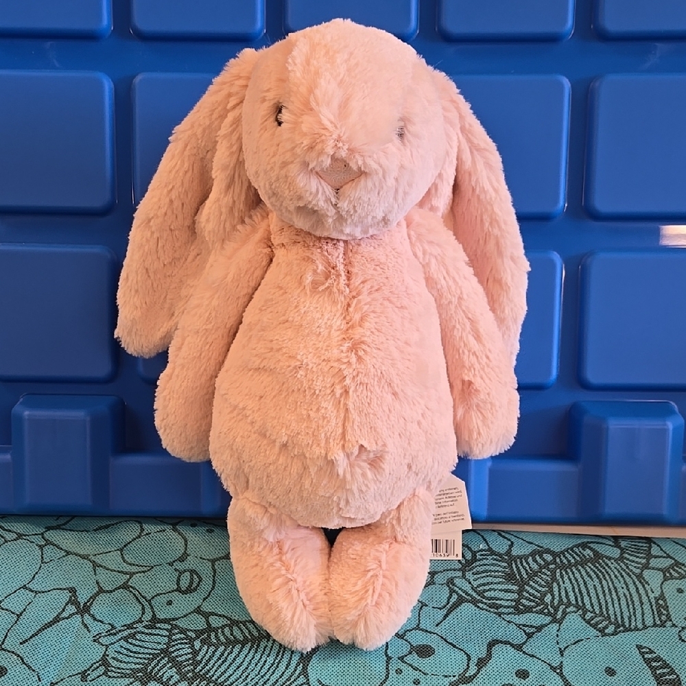 Jellycat Original Bashful Blush Bunny W/ Blue Bag